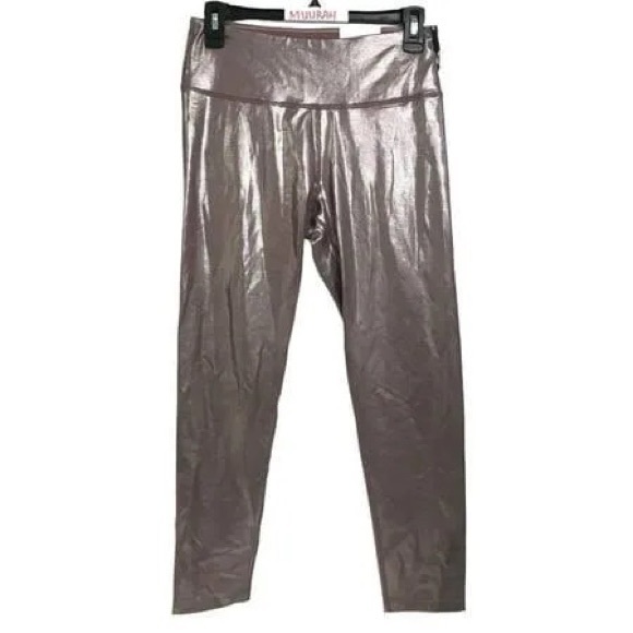 NWT Calvin Klein Metallic High-Waist 7/8 Length Leggings - Picture 2 of 2